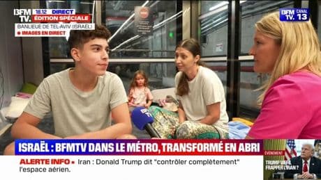 Israël: "On se sent plus en sécurité ici", témoignent des Israéliens réfugiés dans le métro de Tel-Aviv