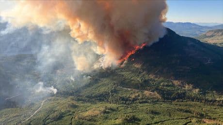 Out-of-control wildfire burning near Port Alberni forces evacuation of campground