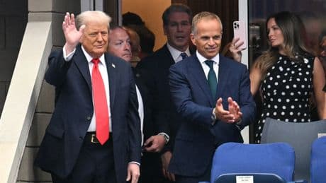Trump arrives at US Open as he attends men’s final for first time in a decade