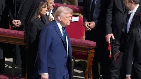 Trump accused of Pope Francis funeral faux pas after ‘breaking dress code’ then leaving early