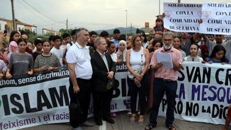 Manifestación unitaria contra el odio y el racismo en Piera