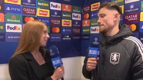 ‘Love you lots’ – Heartwarming moment Aston Villa star is interviewed by sister and CBS Sports presenter after PSG loss