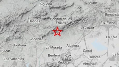 Registrado un terremoto de magnitud 2,2 en Alicante