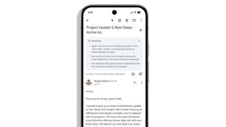Sur Gmail, Google va résumer automatiquement les mails trop longs avec son IA Gemini