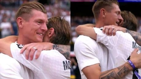 El emocionante pasillo para despedir a Luka Modric, entre lágrimas, y el inolvidable abrazo con Toni Kroos