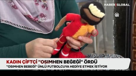 Kadın çiftçi, "Osimhen bebeği" ördü