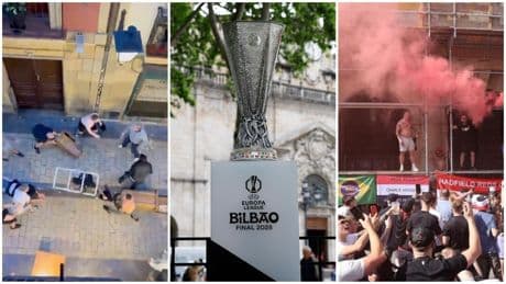 Hooligans de Tottenham y United la lían en San Sebastián y Bilbao: batallas campales, semáforos rotos y más destrozos