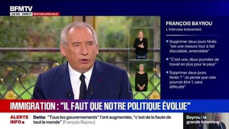 "La taxe Zucman est une menace sur les investissements en France", déclare François Bayrou qui dénonce le "nomadisme fiscal"