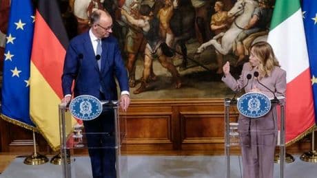 Meloni-Merz: niente truppe a Kiev. Stoccata della premier a Macron