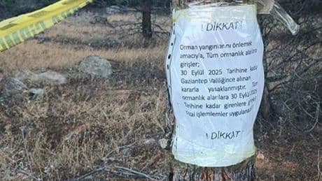 Gaziantep'te, ormanlara girişler yasaklandı