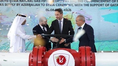 Türkiye-Suriye doğal gaz hattı açıldı! 5 milyon haneye elektrik sağlanacak