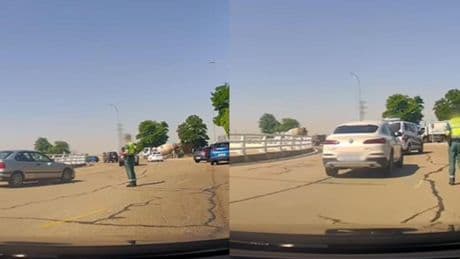 Se salta un ceda el paso en una rotonda de Madrid sabiendo que está la policía vigilando y se lleva una multa para casa: “Yo creo que le ha gustado el guardia civil y no sabía cómo entrarle”