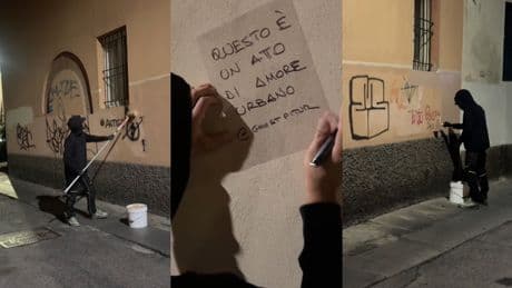“Ghost Pitùr”, le justicier nocturne qui efface les graffitis des murs de Brescia