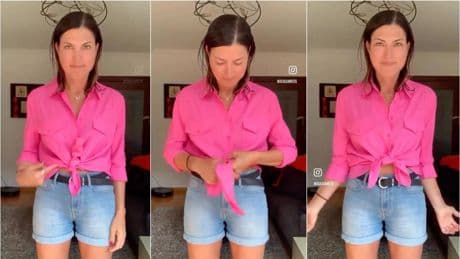 El sencillo truco de Isasaweis para que el nudo de la camisa quede perfecto: “Es monísimo y queda bien con una falda y pantalones cortos”