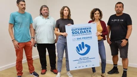 Las firmas a favor del SMI vasco superan las 100.000 y llegarán al Parlamento vasco a finales de agosto