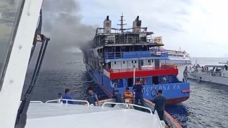 Passenger ferry in Indonesia catches fire at sea, killing at least 5