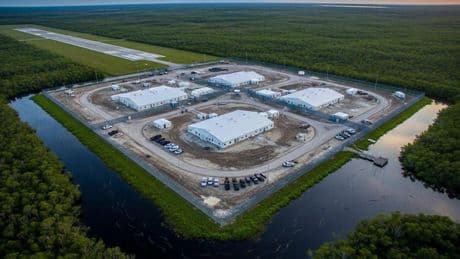 Rodeada de caimanes, con espacio para 5.000 migrantes y construida en 14 días: así es la cárcel de Trump al estilo Bukele