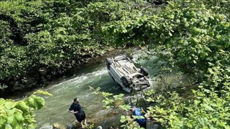 Trabzon'da araç dereye düştü: 2 ölü, 1 yaralı