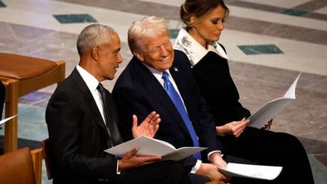 New book reveals what Obama and 'conqueror' Trump chatted about in viral moment during Carter's funeral