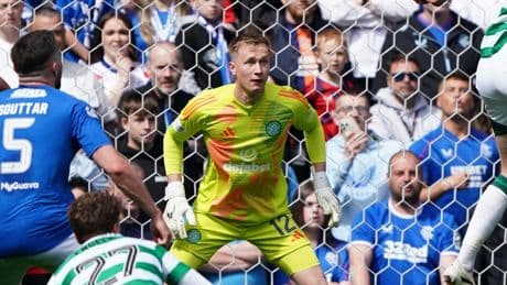 Viljami Sinisalo shows Celtic bottle at Ibrox to prove he's ready for Hampden
