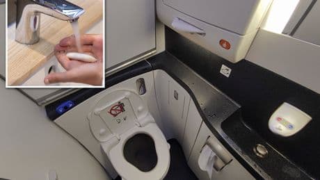 Passengers should never wash their hands in airplane toilets, experts warn – it can make them dangerously more dirty