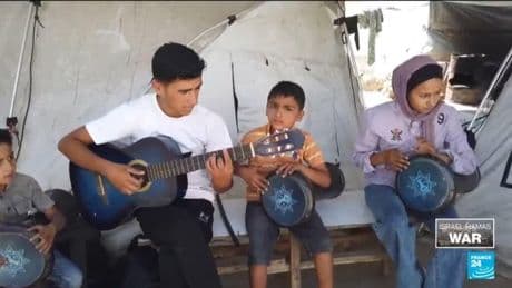 Israel-Hamas war: music brings hope to Gaza’s displaced children
