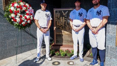 Aaron Boone on  laying wreath on 9/11  monument: ‘Really meaningful’