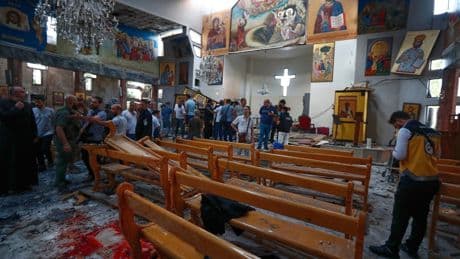 Mideast governments condemn suicide bombing of Syrian church as death toll rises to 25
