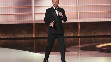 Emmys host Nate Bargatze jokes about the television industry, devises gag to keep speeches short