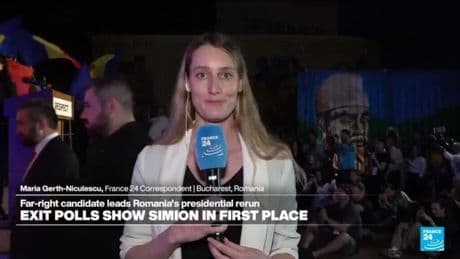 Romania exit polls point to 'comfortable lead' for far right's George Simion