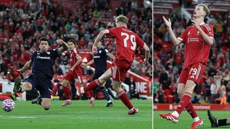 Will Wright, 17, almost caps dream Liverpool debut with an Anfield goal - just after Reds beat Arsenal to sign the forward from Salford City