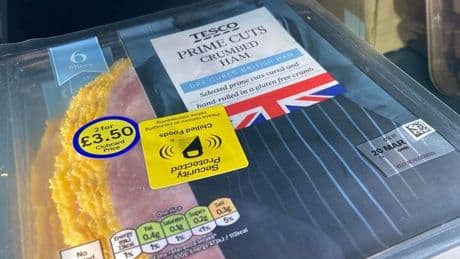 Tesco shoppers 'feel like Ronnie Kray' as security labels slapped on ham