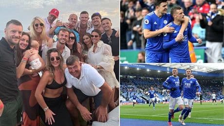 Jamie Vardy joins James Maddison and Harry Maguire on holiday in Portugal as former Leicester team-mates stars enjoy some family time