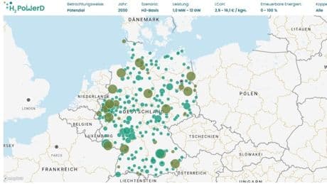 Nicht nur an der Küste: Studie zeigt Standorte für Wasserstoffproduktion