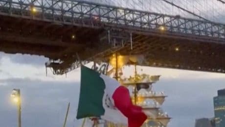 Moment Mexican navy ship’s sails snap in New York’s Brooklyn Bridge crash