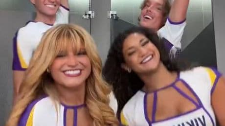 Vikings male cheerleaders spark outcry dancing in same bathroom as female teammates in viral video