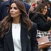 Eva Longoria cuts an effortlessly stylish figure as she steps out in Paris to film Loreal advert days after attending David Beckham's 50th