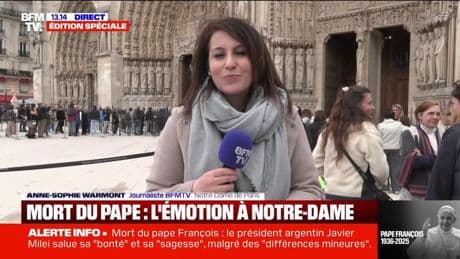 "Il a cherché à rassembler": l'émotion à la sortie de Notre-Dame lors d'une messe en hommage au pape François