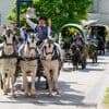 Friedensbotschaft: Friedenstreck mit Pferdekutschen von Woidke verabschiedet