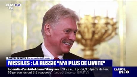 Missiles: "La Russie n'a plus aucune restriction à cet égard", assure Dmitri Peskov (porte-parole du Kremlin)