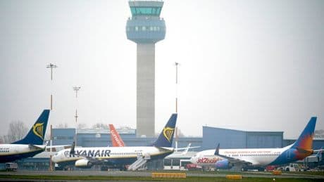 Plane makes emergency landing on burst tyre at East Midlands Airport