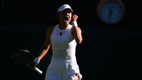 Emma Raducanu eases into Wimbledon second round as 'dangerous' fellow Brit shows off her weapons