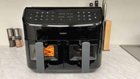 Kompakte Doppel-Heißluftfritteuse mit Sichtfenster: Medion Life P20 XXL im Test