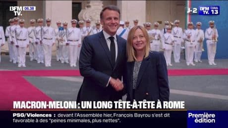 Emmanuel Macron s'est rendu à Rome pour s'entretenir avec la Première ministre italienne Giorgia Meloni
