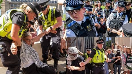 Over 70 arrests at UK protests after Israel kills 59 Palestinians