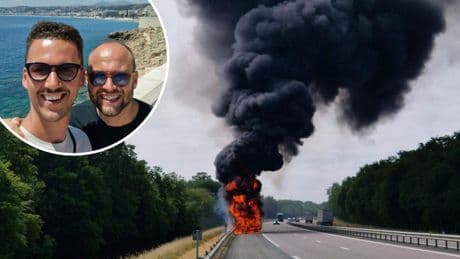 Camper Thijs en Kevin vatte onderweg vlam: ’Door de hitte brandden de remmen door’