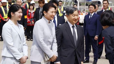 Japan's emperor and his family pray in Okinawa for the victims of the island battle 80 years ago