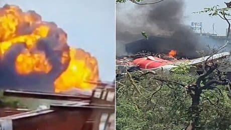 Moment Air India flight crashes into huge fireball with 242 on board