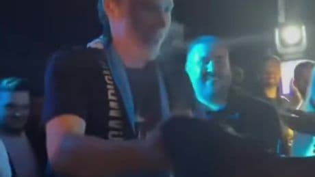 Scott McTominay dances with old fan while puffing on cigarette as never-ending Napoli title party continues
