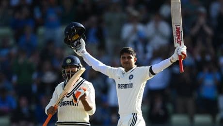 England vs India: Shubman Gill hits century as tourists build firm foundations at Edgbaston